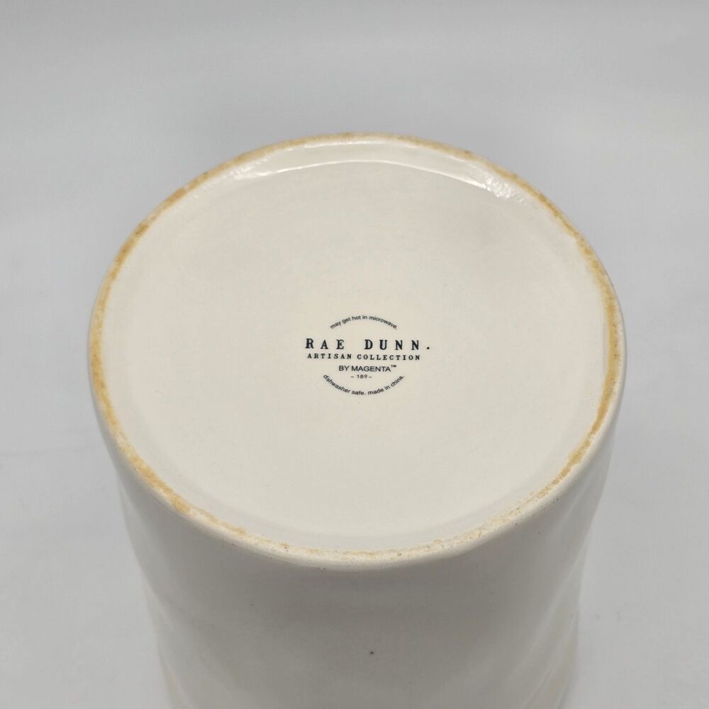 Rae Dunn Artisan Collection Stir Crazy Utensil Holder Crock White - Picture 4 of 4